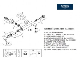 MONOMANDO BAÑO-DUCHA PLUS GROHE